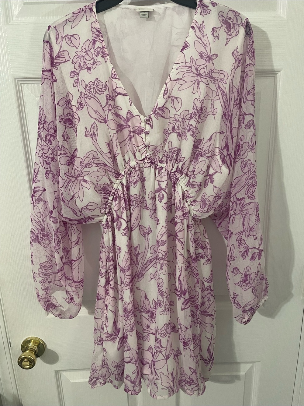 a new day Lavender Floral V-Neck Mini Dress